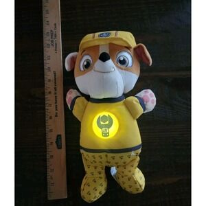 Paw Patrol Snuggle Up Pup Rubble Plush Doll Night Light Musical Lullaby WORKS